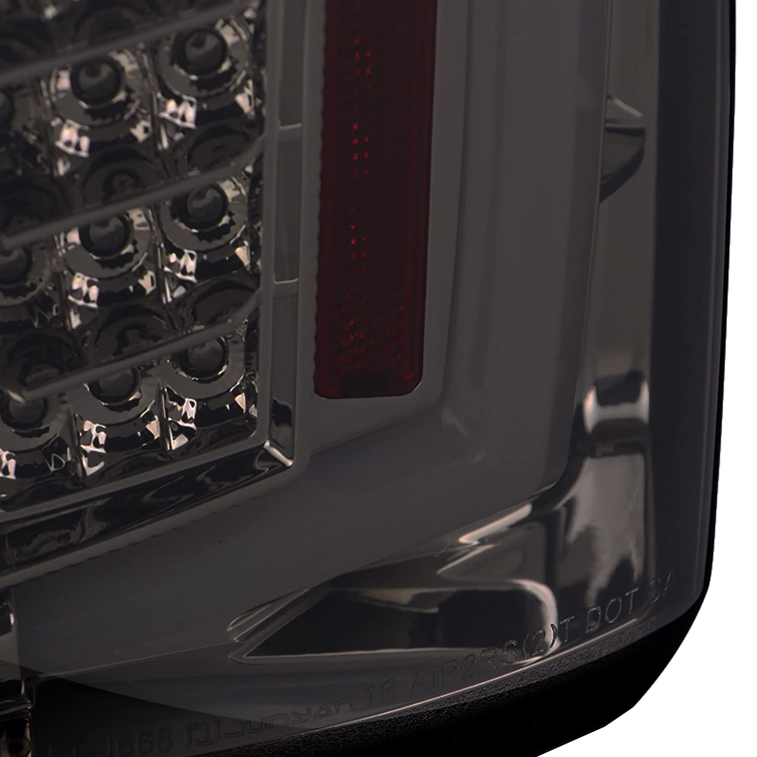 Smoke LED Tail Lights SPEC-D TUNING w/White LED Light Bar Compatible with 2016-2022 Toyota Tacoma, Left + Right Pair Assembly