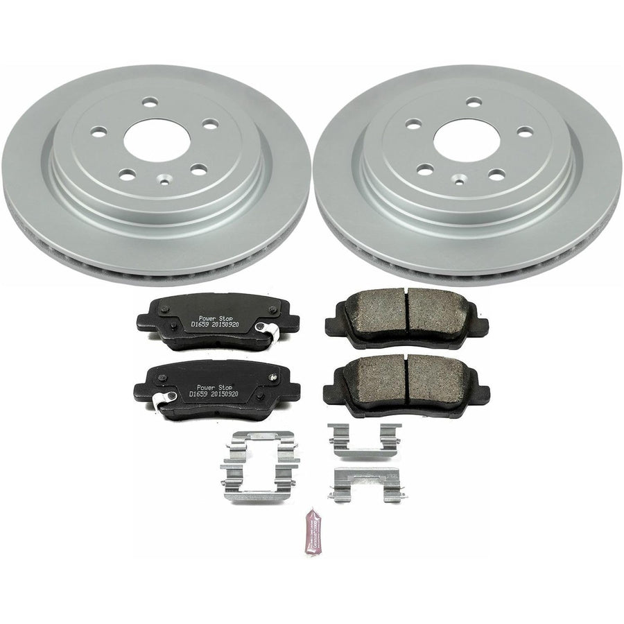 Power Stop Rear CRK6991 Z17 Evolution Geomet Coated Brake Kit For Cadillac CTS 2014-2019 [Model Specific]