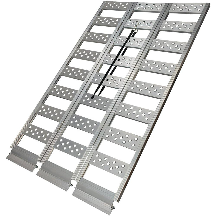 Reese Tri-fold 11272200 Aluminum Utility Ramp for ATVs, Snowmobiles, Dirt Bikes, Lawn Equipment, 45 Inch x 69 Inch, 1,600 lbs. Capacity