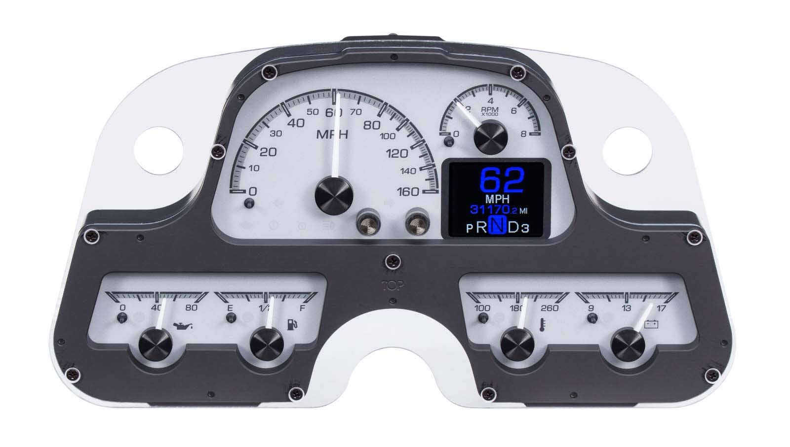 Dakota Digital HDX-62T-FJ-S Dash Gauge System Compatible with 1962-84 Toyota FJ Customizable Silver Alloy