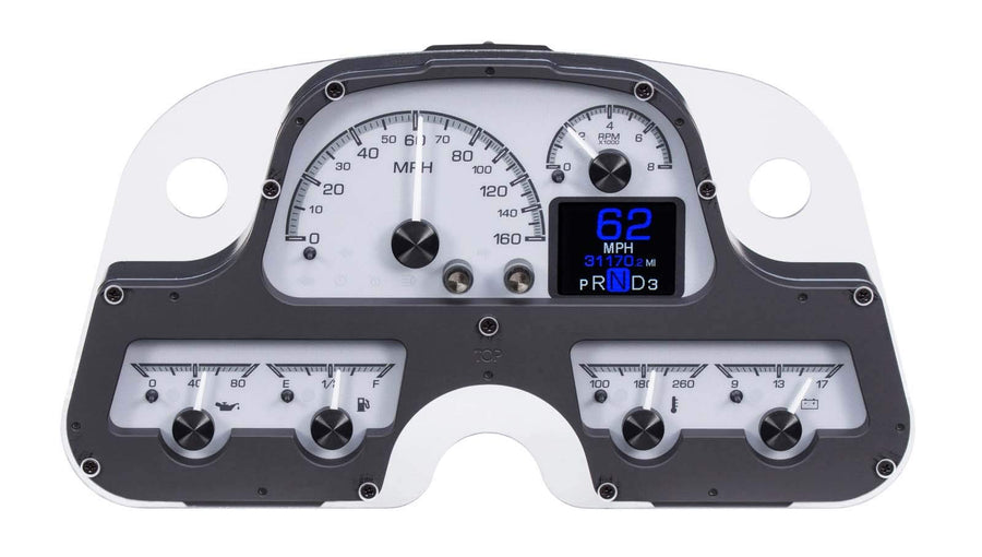 Dakota Digital HDX-62T-FJ-S Dash Gauge System Compatible with 1962-84 Toyota FJ Customizable Silver Alloy