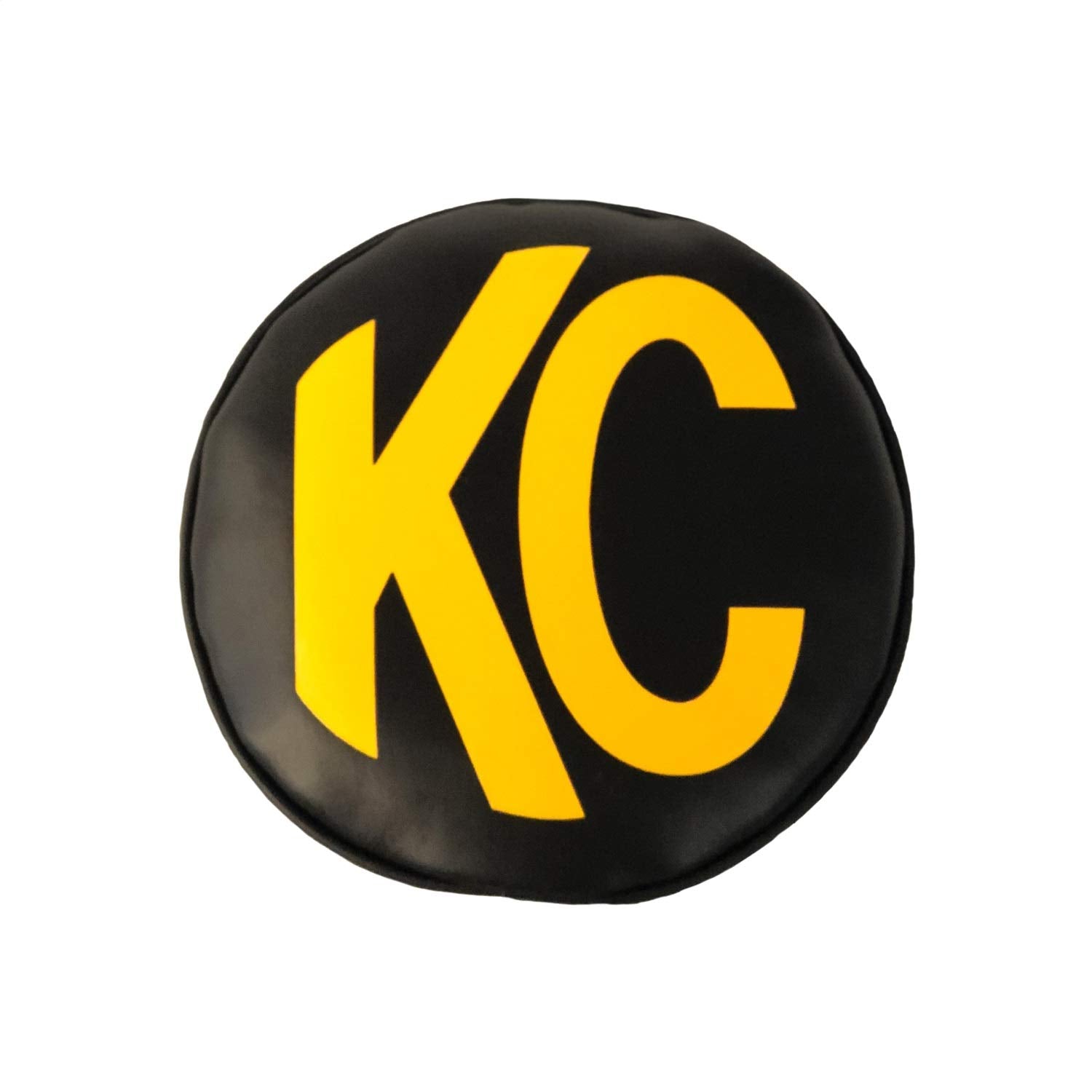 KC HiLites 6" Soft Light Covers 5102 - Vinyl Black w/Yellow KC (Sold in Pairs)