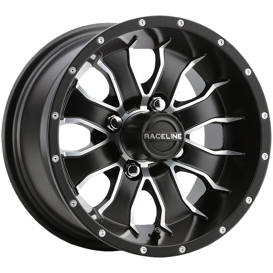 G77 Raceline Mamba Golf Black Wheel with Satin Machined (10 x 7. inches /4 x 101 mm, 0 mm Offset)