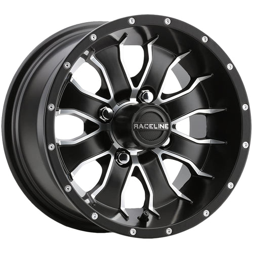 G77 Raceline Mamba Golf Black Wheel with Satin Machined (10 x 7. inches /4 x 101 mm, 0 mm Offset)