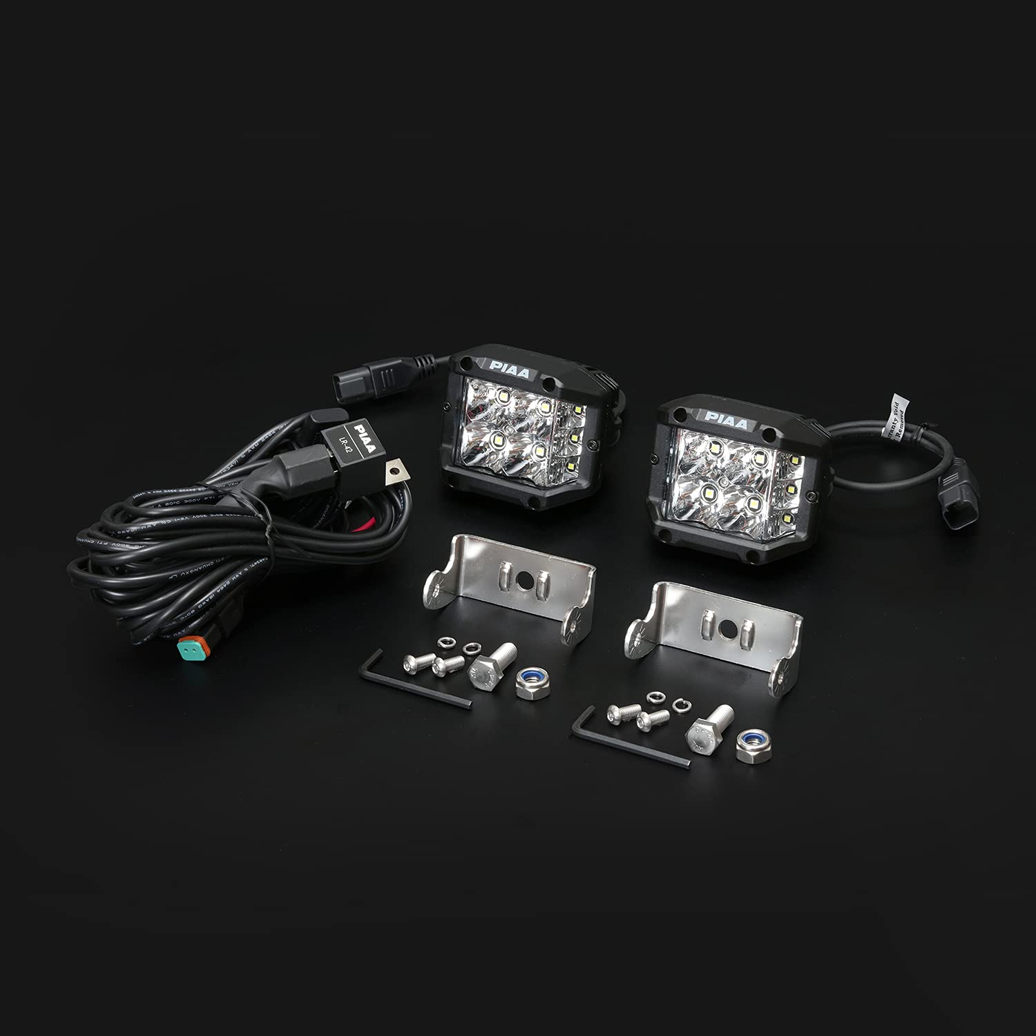 PIAA LED DKQE39E Wide Angle Driving Light Distribution 5600K [QUAD EDGE LED CUBE LIGHTS] 2 Pack 12V/24W IPX7 Compliant ECE Standard