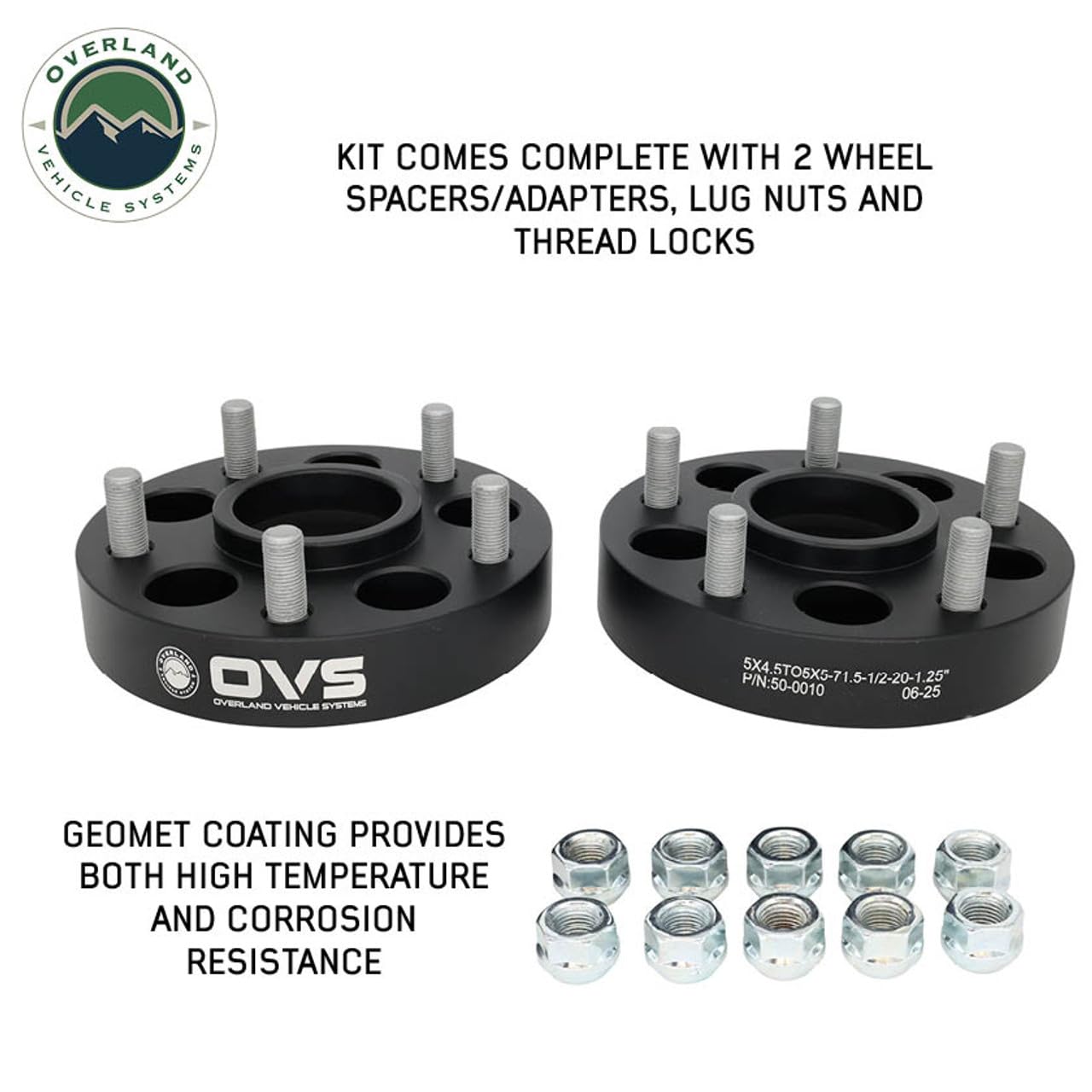 5x4.5 to 5x5 1.25" Wheel Spacer/Adaptor (Pair) - Overland Vehicle Systems (6x5.5 1.25" Wheel Spacer (Pair))
