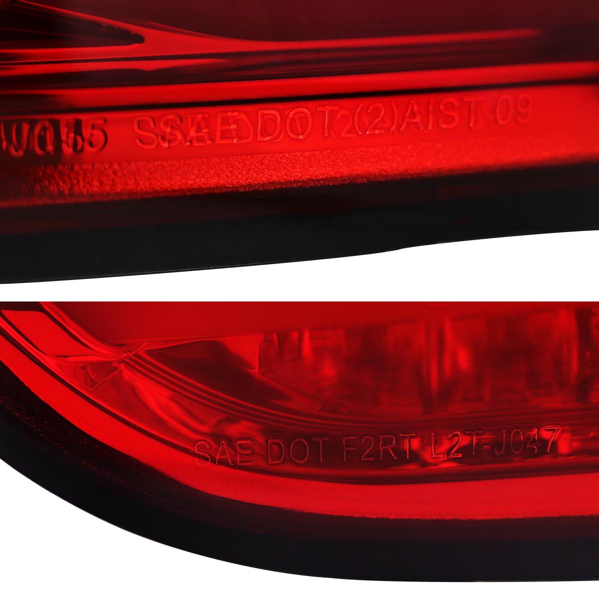 Full LED Chrome Red Tail Lights SPEC-D TUNING w/Fiber Optic Parking Light S and trip and Sequential Turn Signals Compatible with 2009-2011 BMW E90 3-Series