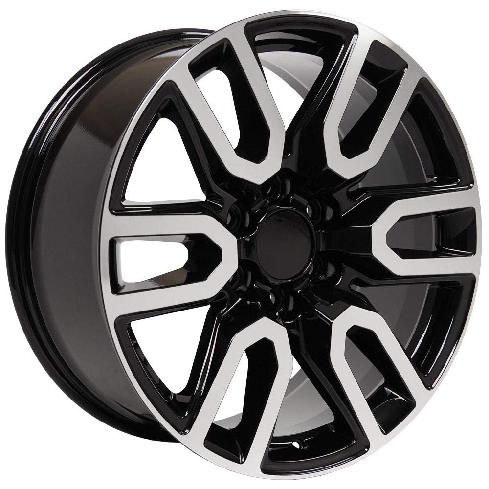 OE Wheels 20 Inch CV36 Rim Fits Sierra 1500 Style 6x139.7 20x9 Gloss Black Machined - Hollander 5914 (1)