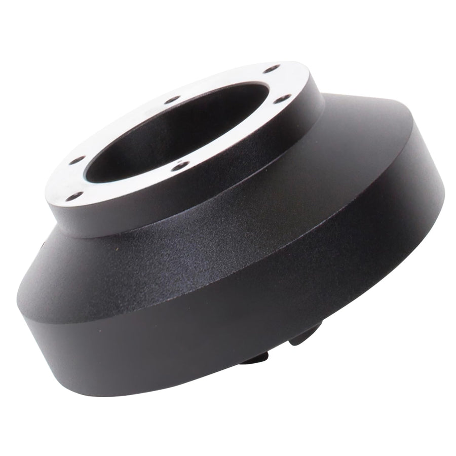 NRG Innovations Short Hub Racing Style Steering Wheel, Lockable Aluminum Steering Shaft, 6x70mm Bolt Pattern Quick Release Adapter Unit, Compatible For 97-12 Honda/Acura, Black, NRG-SRK-131H-A