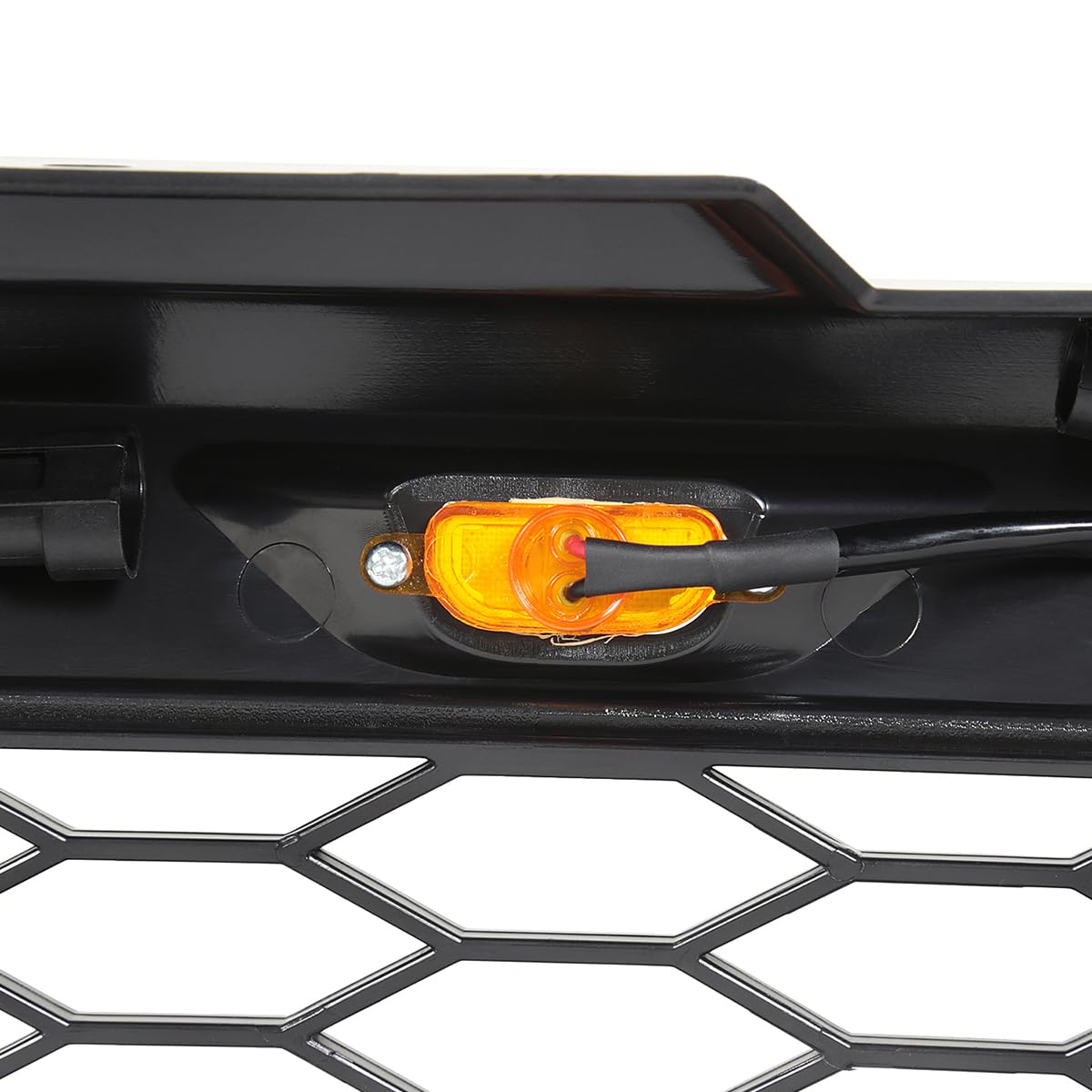 Glossy Black Mesh Grille w/LED Lamps SPEC-D TUNING Compatible with 1999-2002 Chevy Silverado 1500