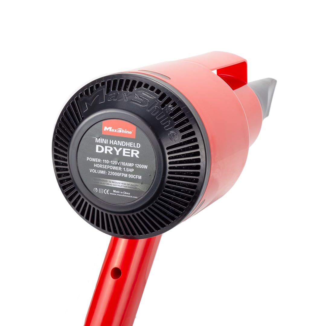 Maxshine Car Dryer Portable Air Blower with 2 Nozzles | Compact Handheld Power Blower for Car Drying, Cleaning, Detailing, Waxing & Coating | Ideal for Cars, Boats, Motorcycles, RVs & Home Use