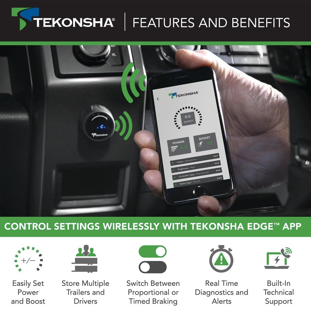 Prodigy iD TEKONSHA Smart Phone Configured Brake Controller for Trailers with 1-4 Axles, Compatible with Ford, GM, Chevy, Dodge, RAM, Toyota, Jeep (Please Verify Vehicle Compatibility