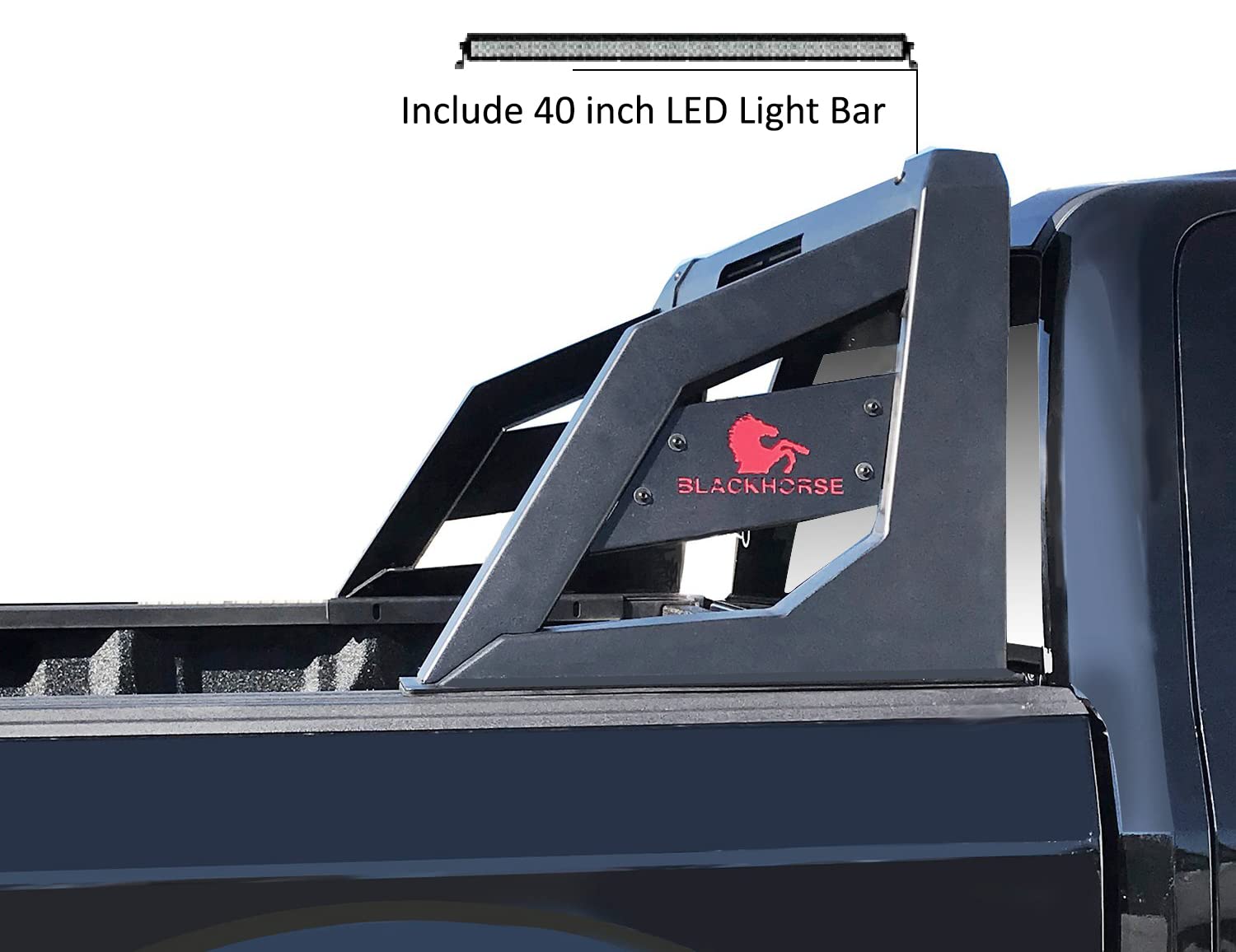 Armour Black Horse Roll Bar Matte Black Includes 1 40in LED Light Bar Compatible with 2005-2021 Nissan Frontier-ARB-NIFRB-KIT