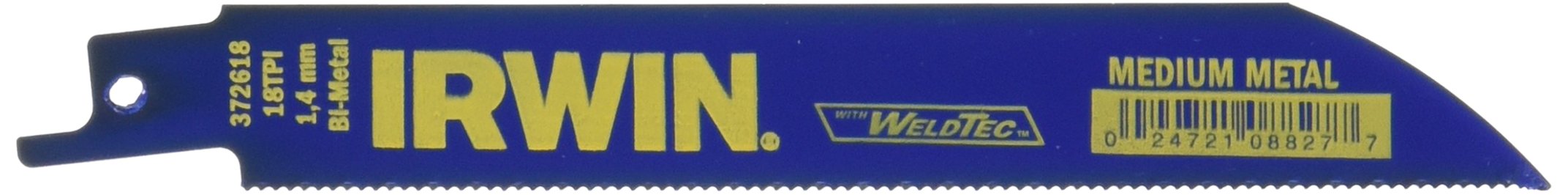 IRWIN Tools Reciprocating Saw Blade Metal Cutting, 6-Inch, 18 TPI, 50-Pack (372618BB)