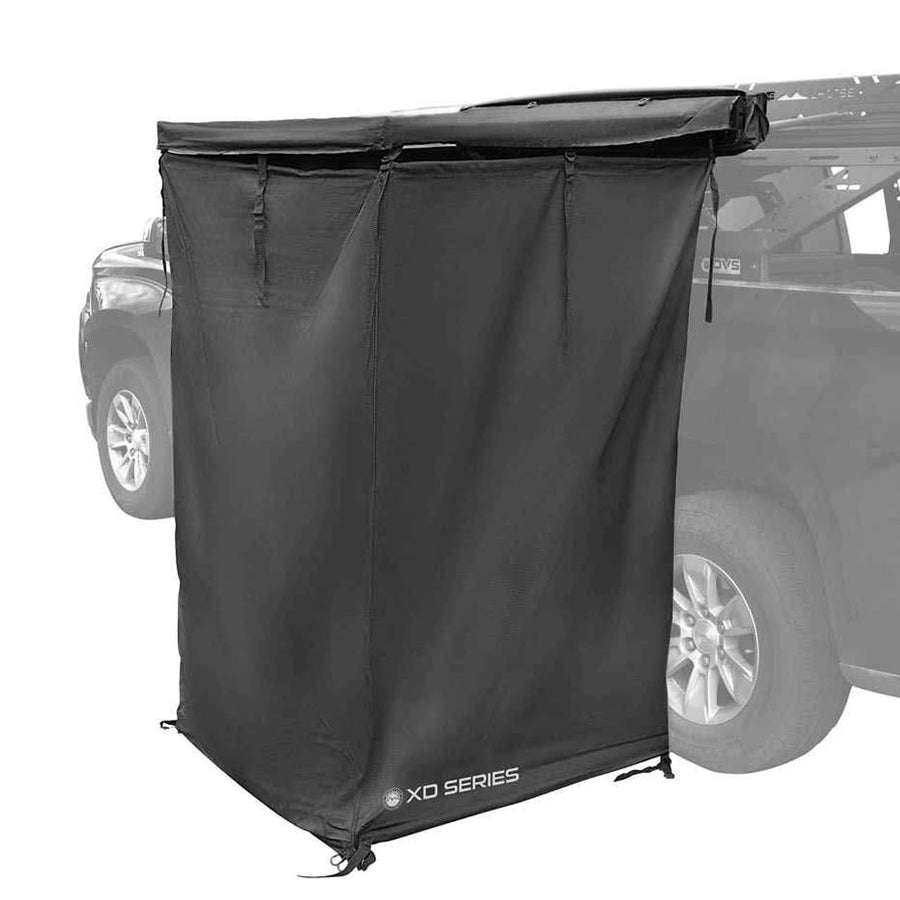 Overland Vehicle Systems Nomadic XD 90 Degree Pivot Shower Awning - Quick Deploying w/Light Strip & Black Out