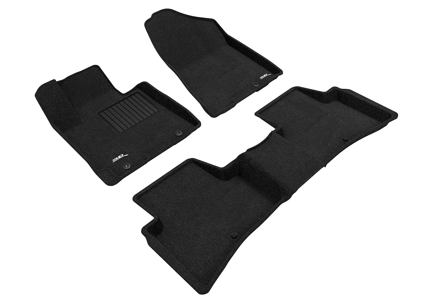 3D MAXpider ELEGANT Custom Fit Floor Mat (BLACK) for 2019-2021 HYUNDAI TUCSON - 1ST ROW 2ND ROW