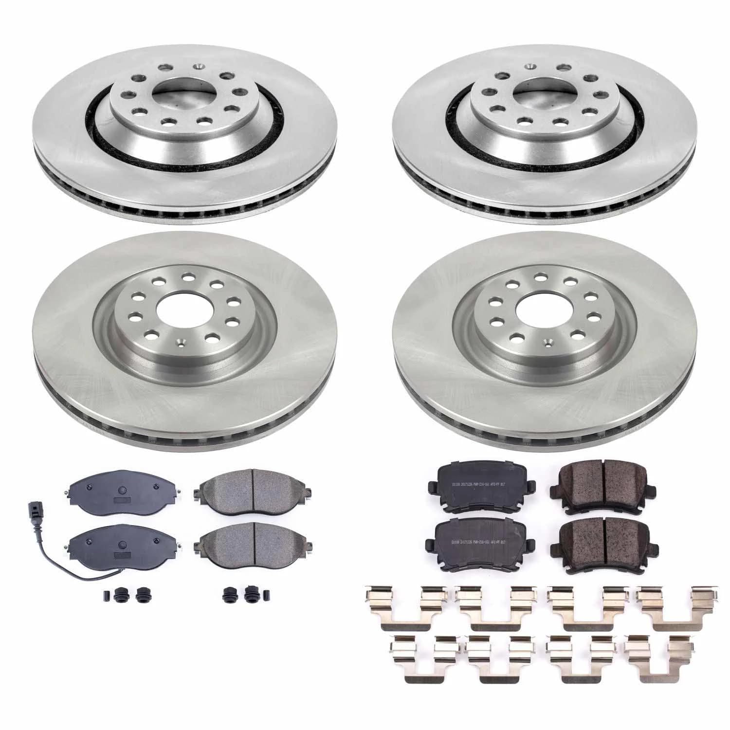 Power Stop KOE7254 Front and Rear Autospecialty Replacement Brake Kit-OE Brake Rotors & Ceramic Brake Pads For Volkswagen CC 2013-2016, Volkswagen GTI 2015-2021 [Model Specific]