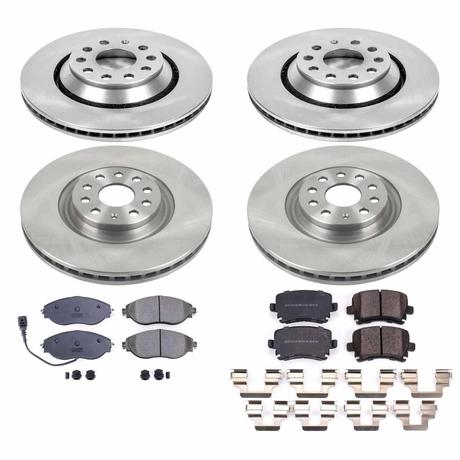 Power Stop KOE7254 Front and Rear Autospecialty Replacement Brake Kit-OE Brake Rotors & Ceramic Brake Pads For Volkswagen CC 2013-2016, Volkswagen GTI 2015-2021 [Model Specific]