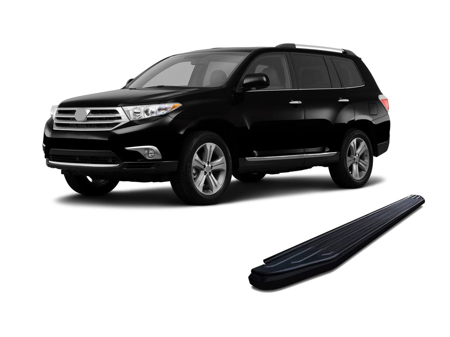 Peerless Black Horse Running Boards Compatible with 2008-2013 Toyota Highlander-PR-TYHGBK Black