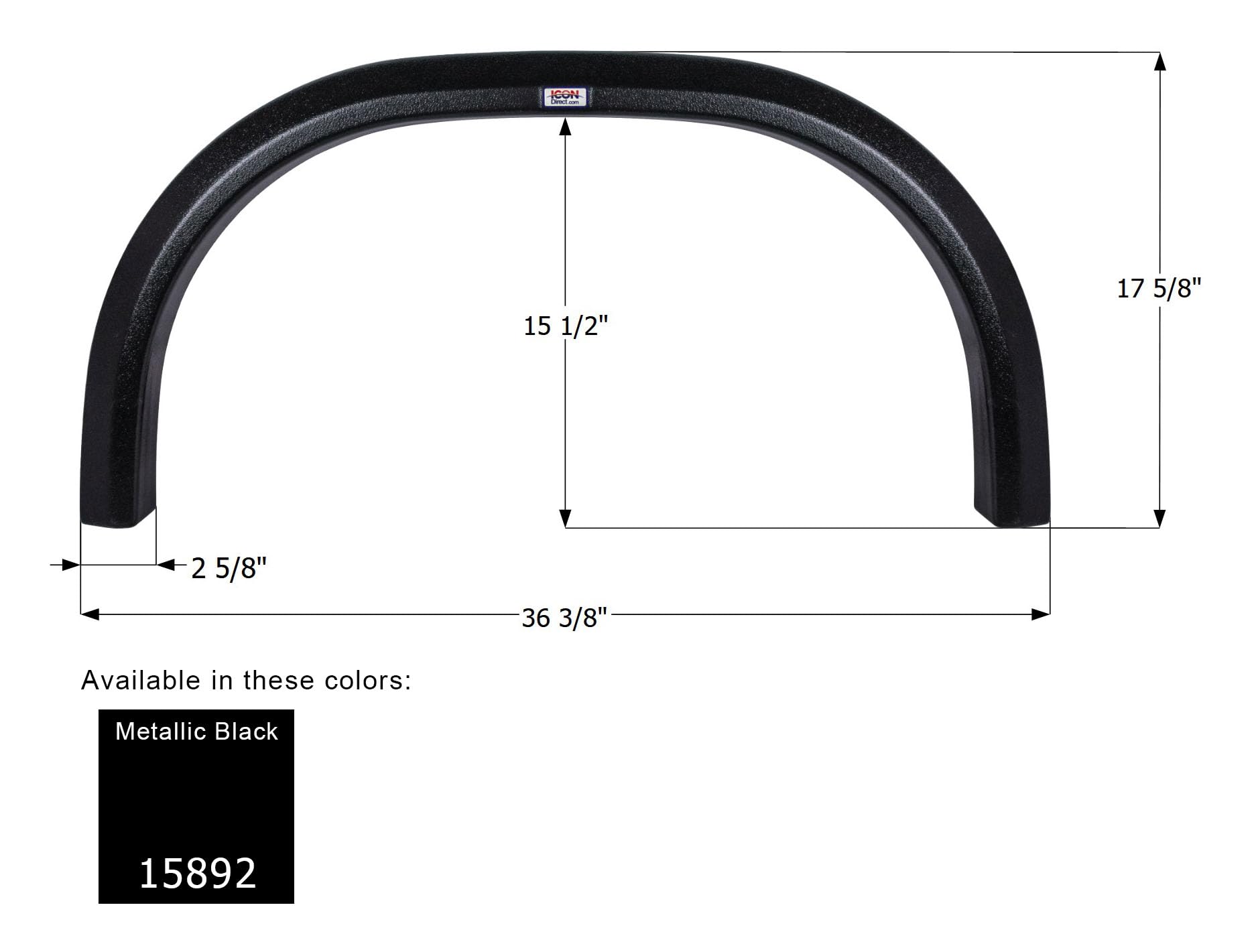 Single Axle Fender Skirt Icon 16136 FS5892 for Forest River - Polar White