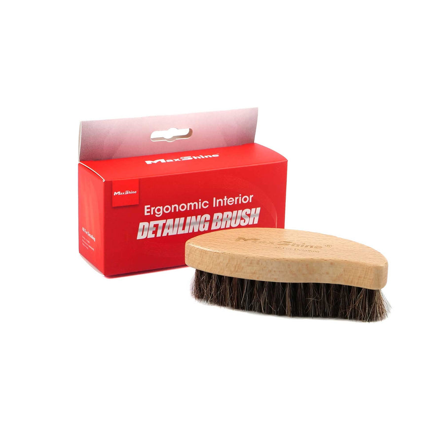 Maxshine Ergonomic Universal Interior Detailing Brush | Soft Horsehair & PP Bristles | Durable Car Cleaning Brush for Leather Seats, Upholstery, Dashboards & Interior Fabric Surfaces