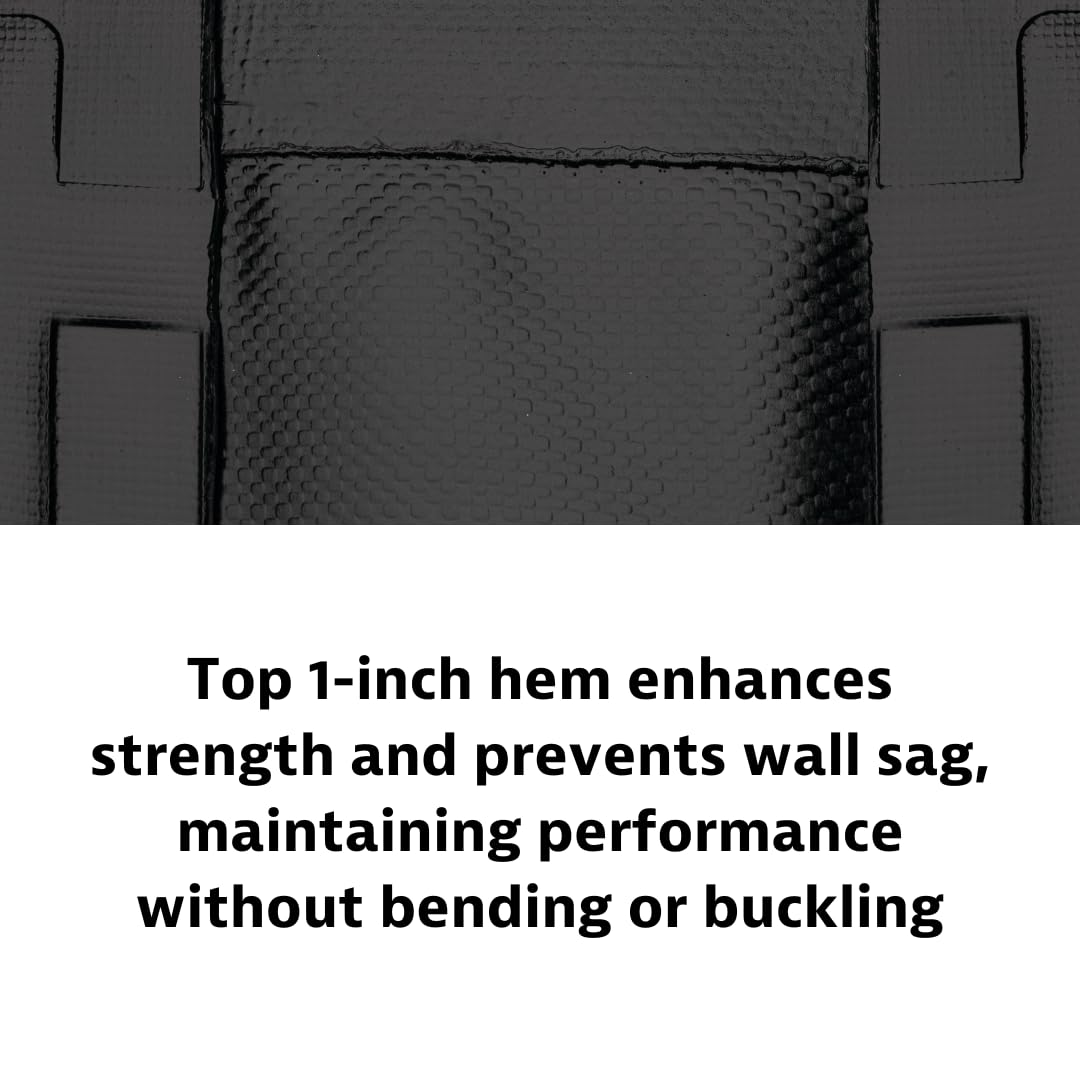 Justrite QuickBerm® Angle Bracket, 6' x 8' x 12" Large Oil Spill Containment Berm, 358 Gallon Spill Capacity, PVC Coated Fabric, Made in The USA, Black, 28069