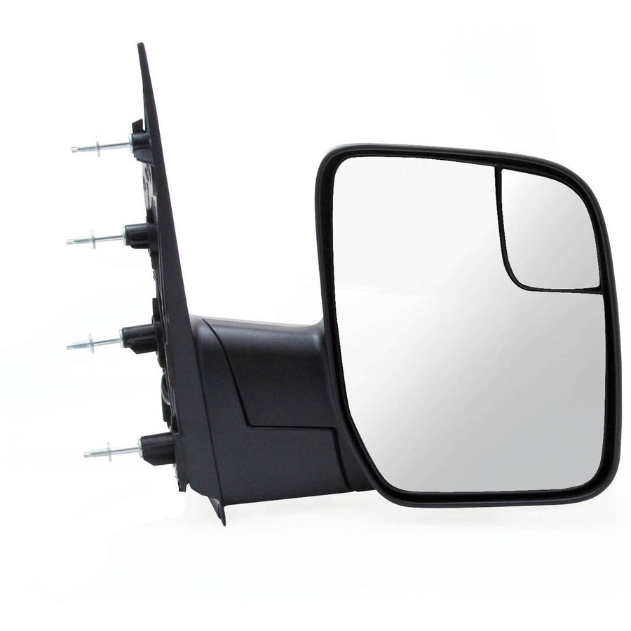 Fit System Mirror Passenger Side for Ford Econoline, Sail Type, Textured Black, w/Blind spot, Foldaway, Manual