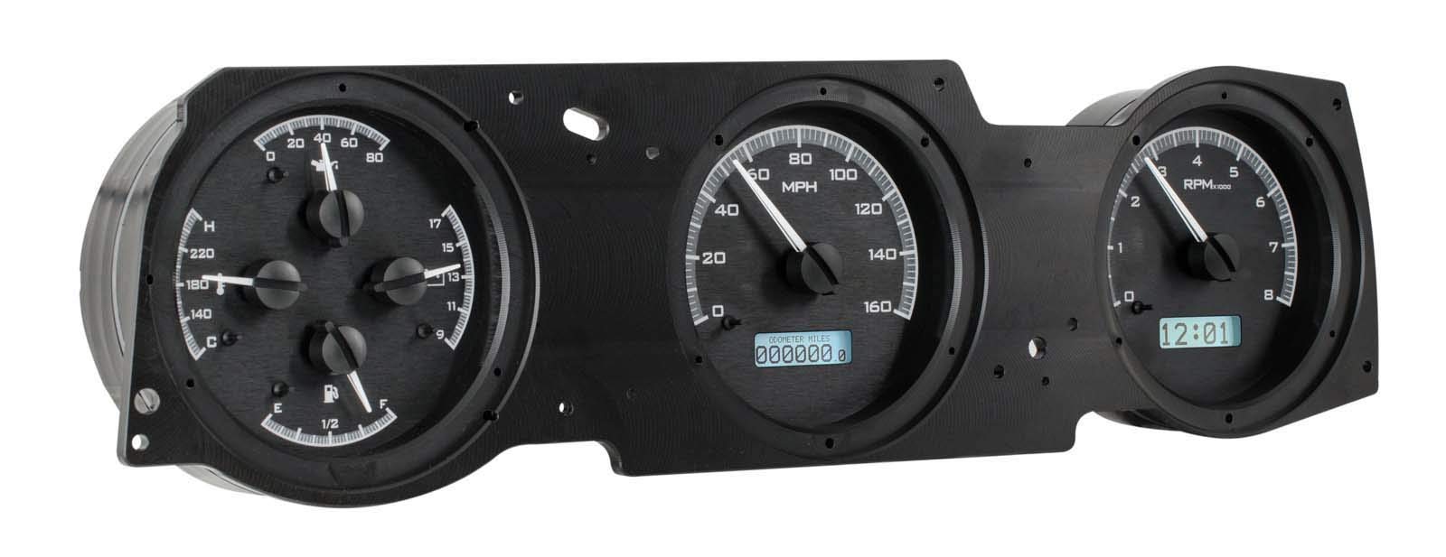 Dakota Digital VHX Analog Dash System 70 71 72 Oldsmobile Cutlass Black Alloy White VHX-70O-CUT-K-W