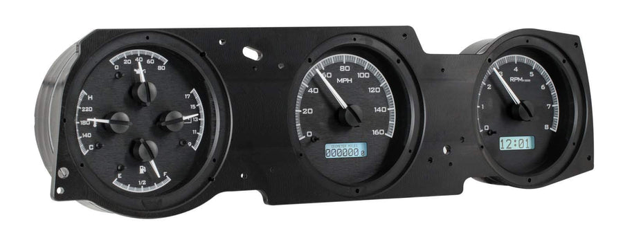 Dakota Digital VHX Analog Dash System 70 71 72 Oldsmobile Cutlass Black Alloy White VHX-70O-CUT-K-W