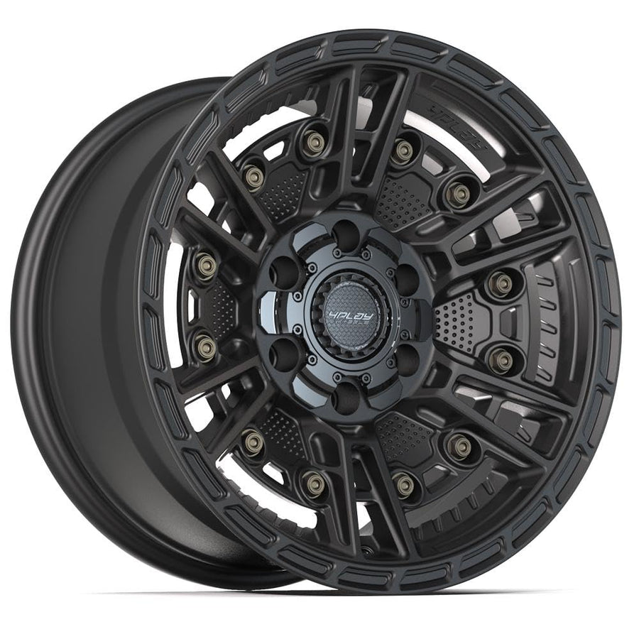 17 inch 4PLAY Wheels Rim Fits 6x135 + 6x139.7 Silverado Suburban Tahoe Expedition F150 Raptor 4PS01 17x9 Matte Black Wheels