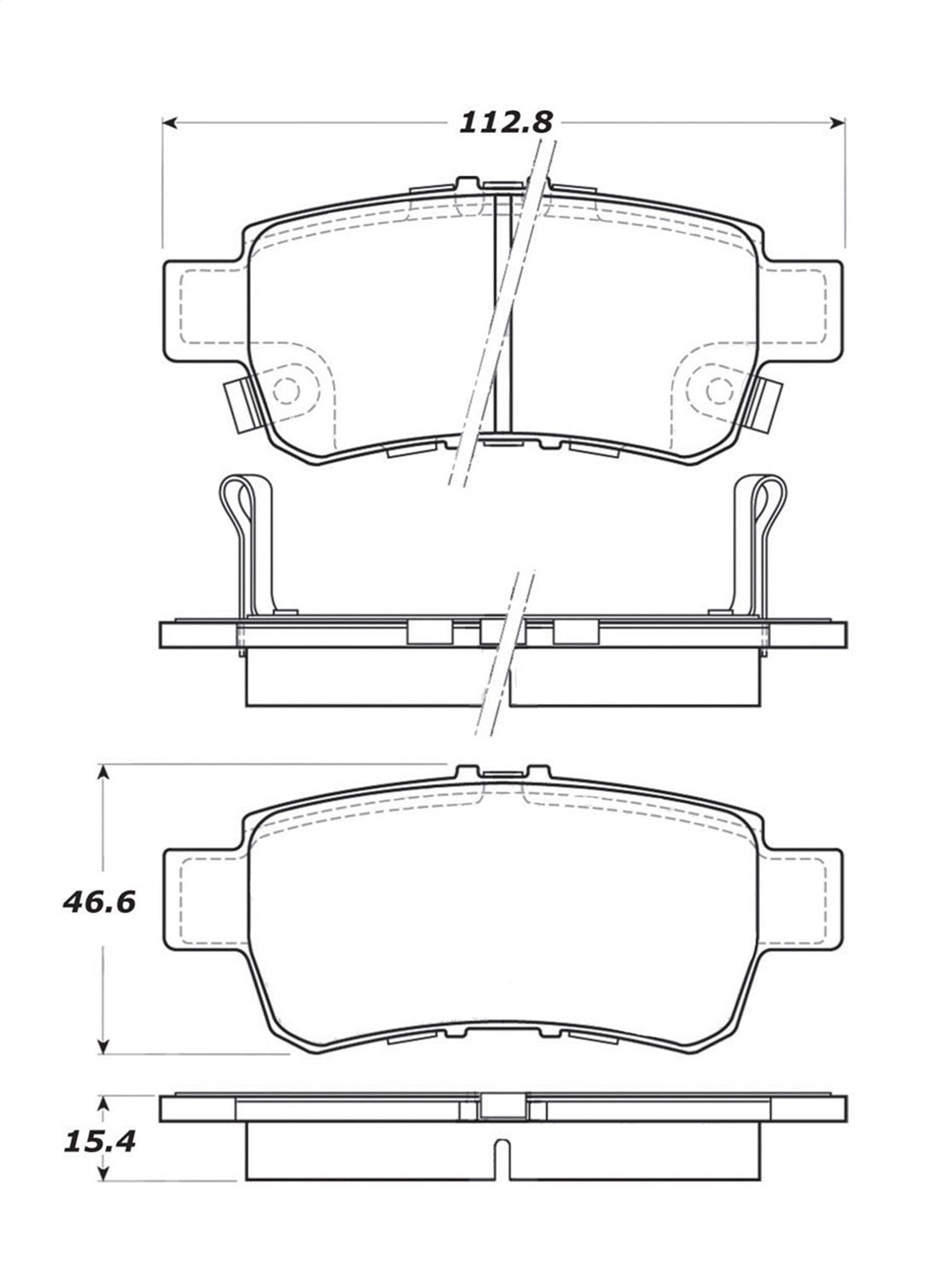 Rear StopTech 308.10880 Brake Pads with Shims and Hardware Street
