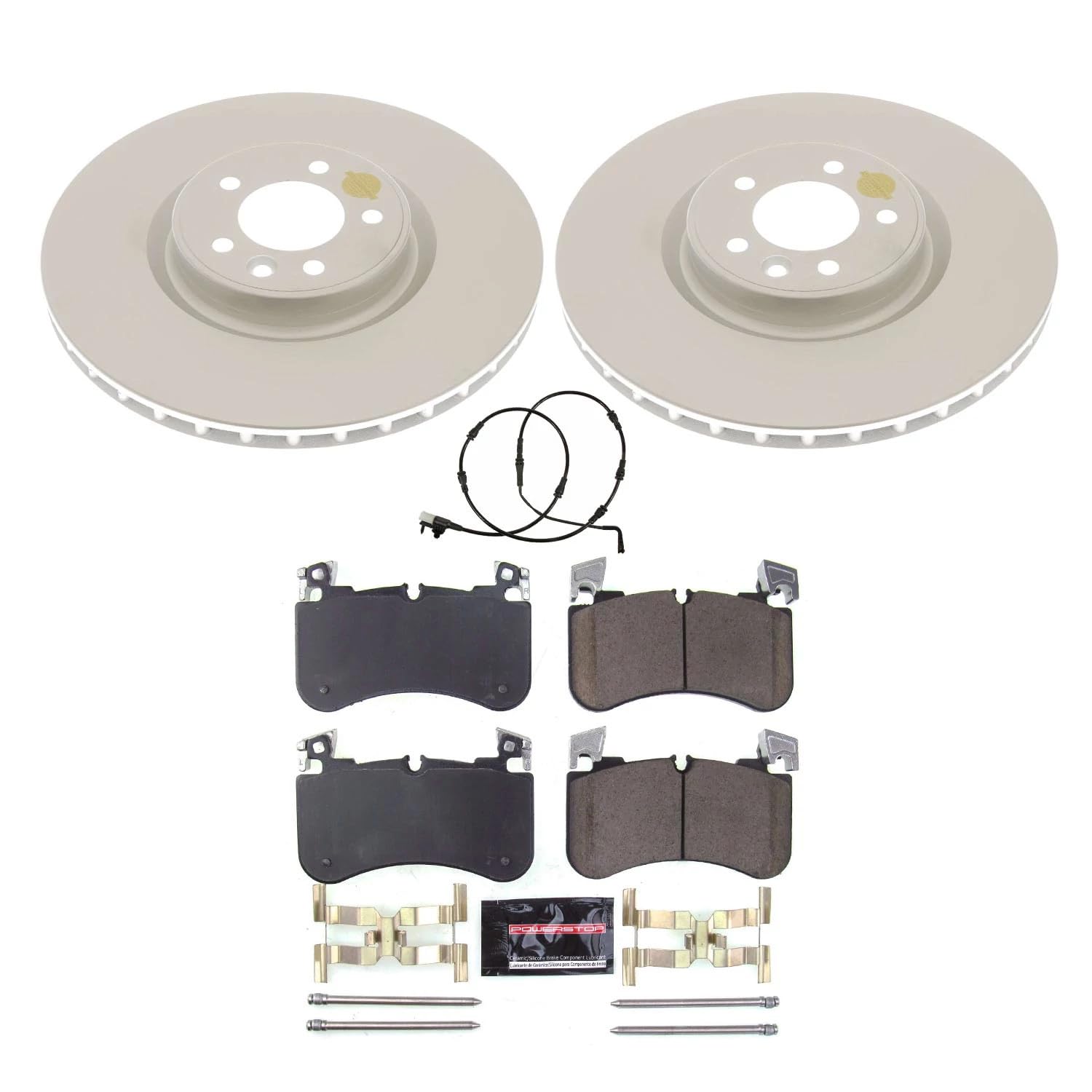 Z23 Power Stop CRK8472, Coated Brake Rotors Front Kit-Coated Rotor, Carbon Ceramic Brake Pads