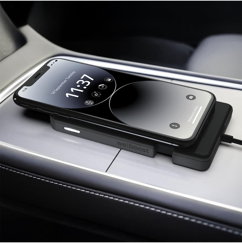 weBoost Cell Phone Signal Booster Dash with Qi2 Wireless Charger | Boosts 5G/4G LTE All US Carriers | for Cars, SUVs, Trucks, Vans | Magnetic Mount | USA Made | FCC Approved