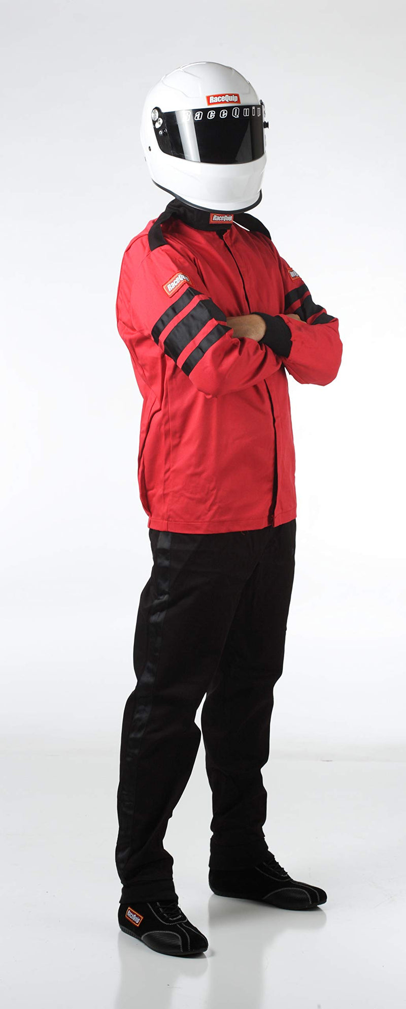 RaceQuip 110 Series Driving Jacket 111013RQP SFI 3.2A/1 Red/Black Stripe Medium
