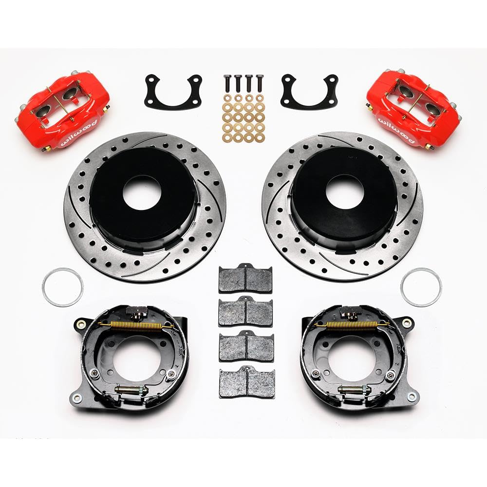 WILWOOD 140-7150-DR Park Brake Kit FDL P/S, Drilled, Red Big Ford New 2.50" Offset, Currie, Blank
