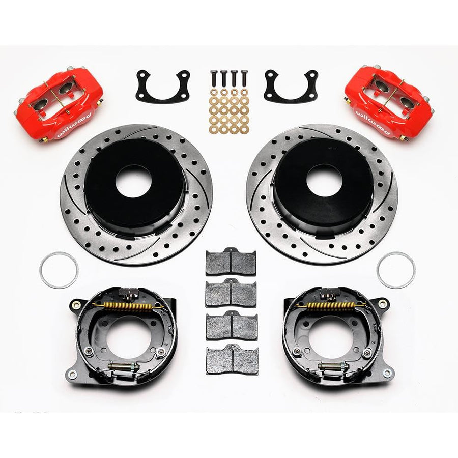 WILWOOD 140-7150-DR Park Brake Kit FDL P/S, Drilled, Red Big Ford New 2.50" Offset, Currie, Blank