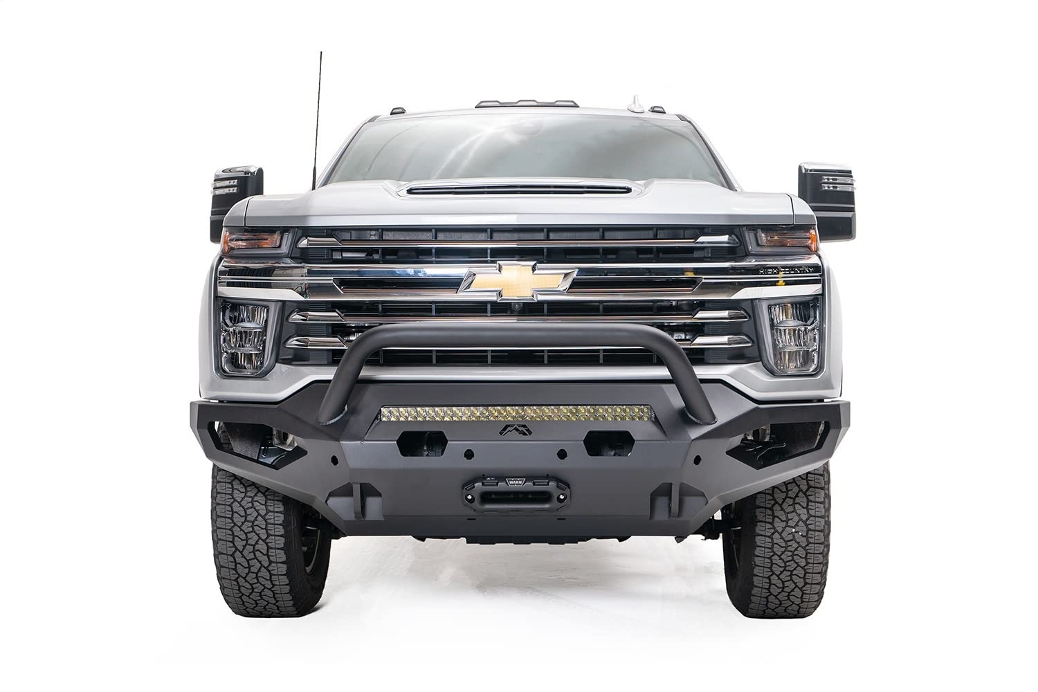 Fab Fours Matrix CH20-X4952-B Full Width Raw Front Winch HD Bumper with Hoop