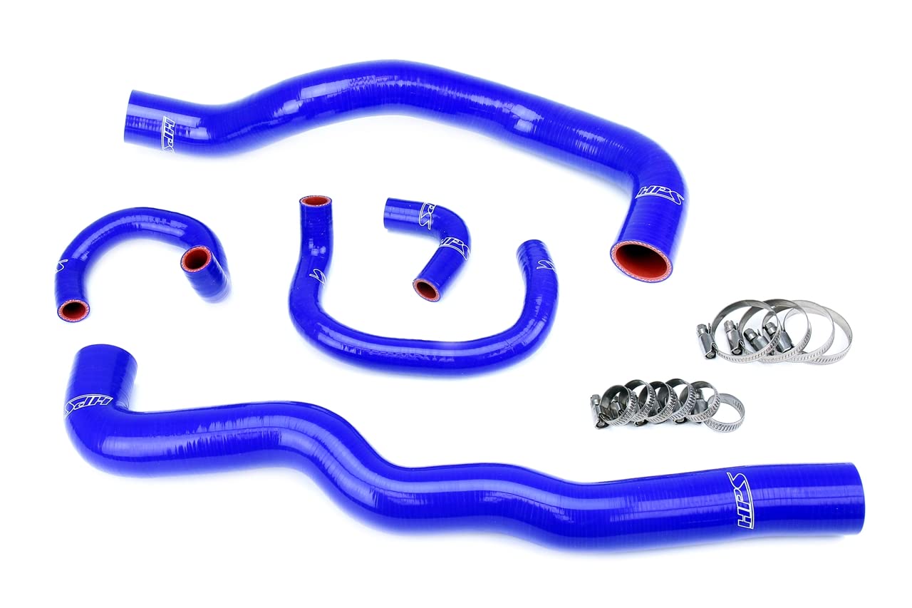 HPS Performance Silicone Blue Radiator, Heater Hose Kit Compatible for 1998-2005 Lexus GS300 GS400 2JZ-GTE VVT-i Swap, 57-2082-BLUE