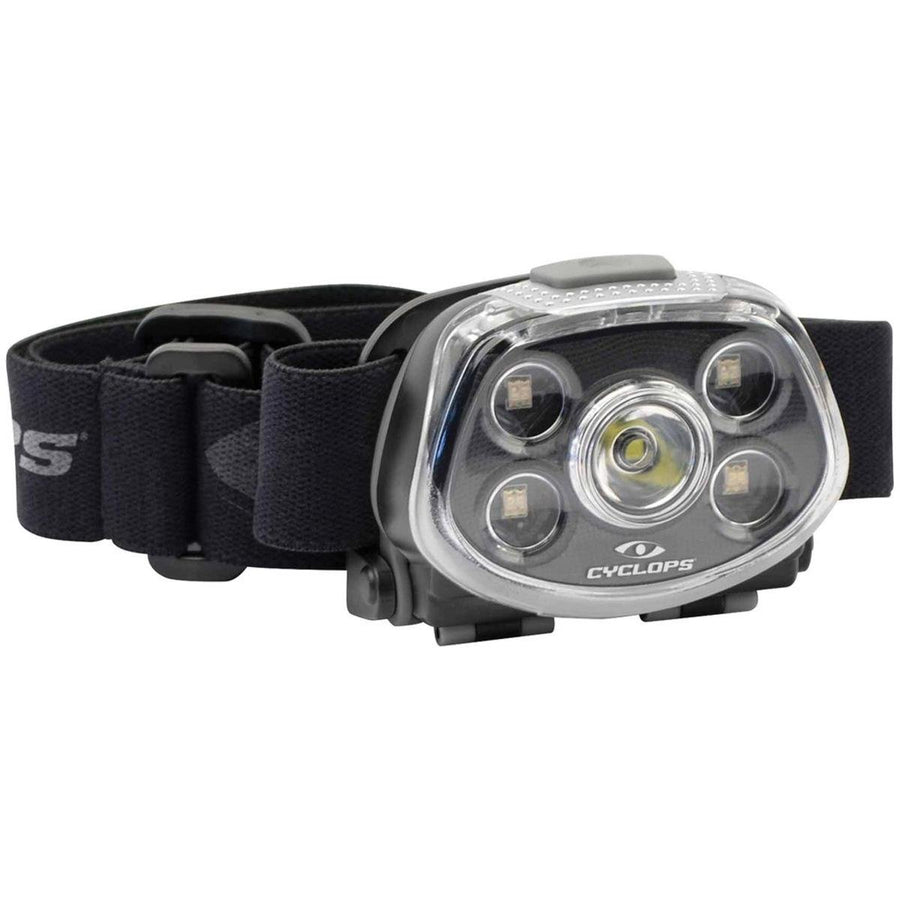 Force XP Cyclops Headlamp Tactical Durable Lightweight Compact IPX6 Water Resistant Adjustable Headband 5 Light Modes Bright 3 Color LEDs 350 Lumen Head Flashlight AAA Batteries Included