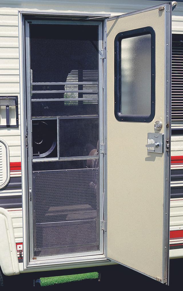 Aluminum Screen Door Camco 43980 Standard Mesh Grille - Protects Your RV's Screen Door, Anodized Aluminum Will Not Corrode