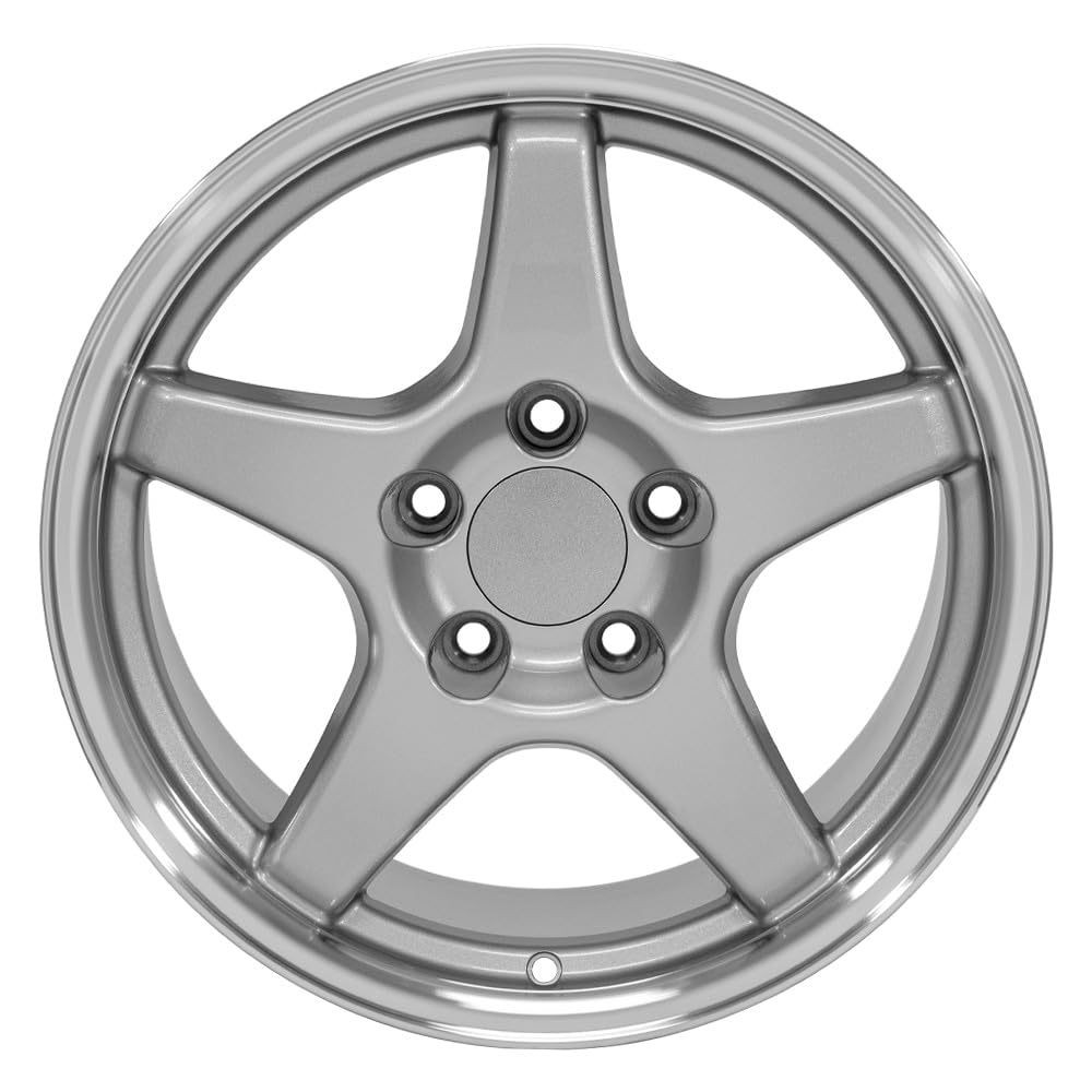CV01-17095-5475-56SM OE Wheels LLC Silver Wheel with Machined Lip Painted (17 x 9.5 inches /5 x 120 mm, 56 mm Offset)