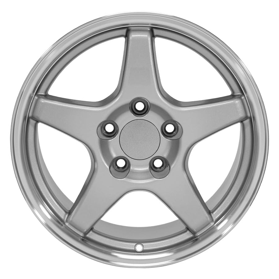 CV01-17095-5475-56SM OE Wheels LLC Silver Wheel with Machined Lip Painted (17 x 9.5 inches /5 x 120 mm, 56 mm Offset)