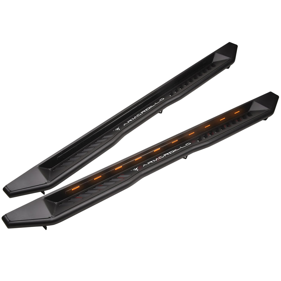 FX Sequential LED Armordillo Running Boards Steps Compatible with 2005-2023 Toyota Tacoma Double Cab/Crew Cab|8710494|Matte Black|Lighted Side Step Bars|