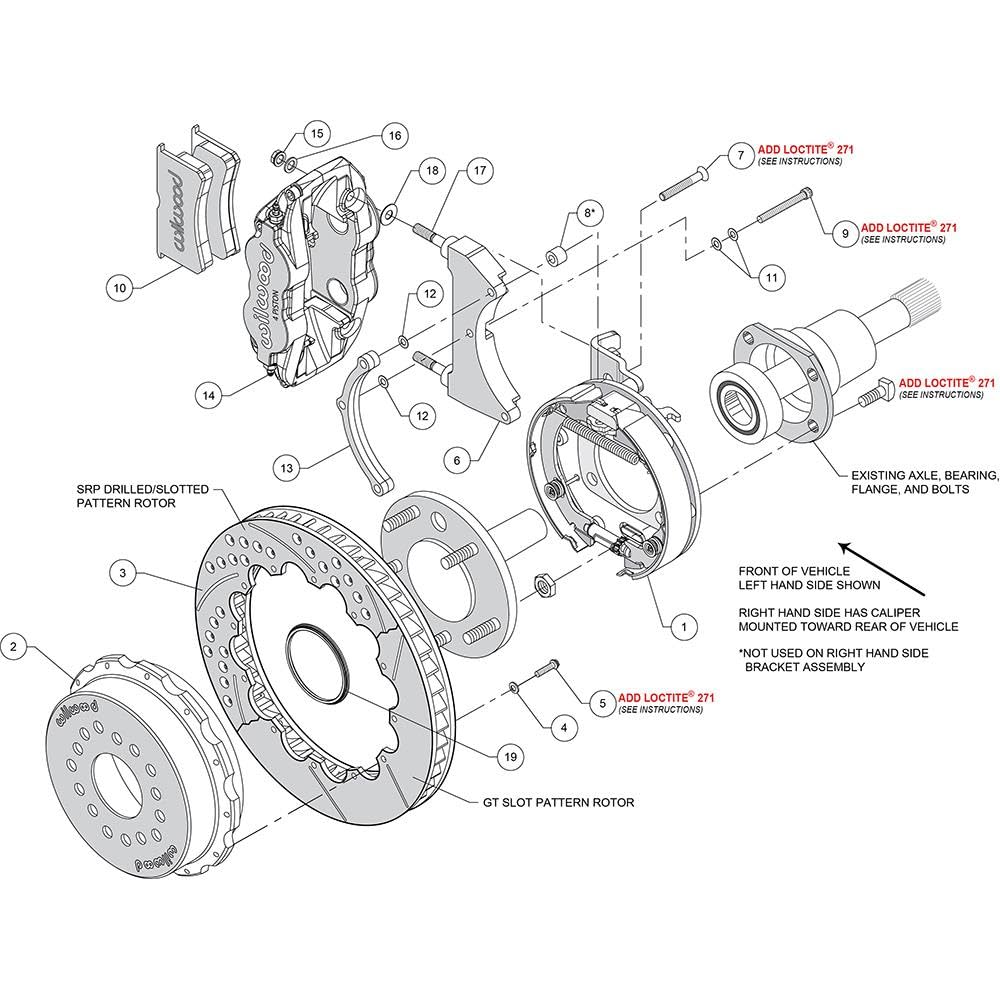 Rear P-Brk Kit, FNSL4R, 12.88" Drilled