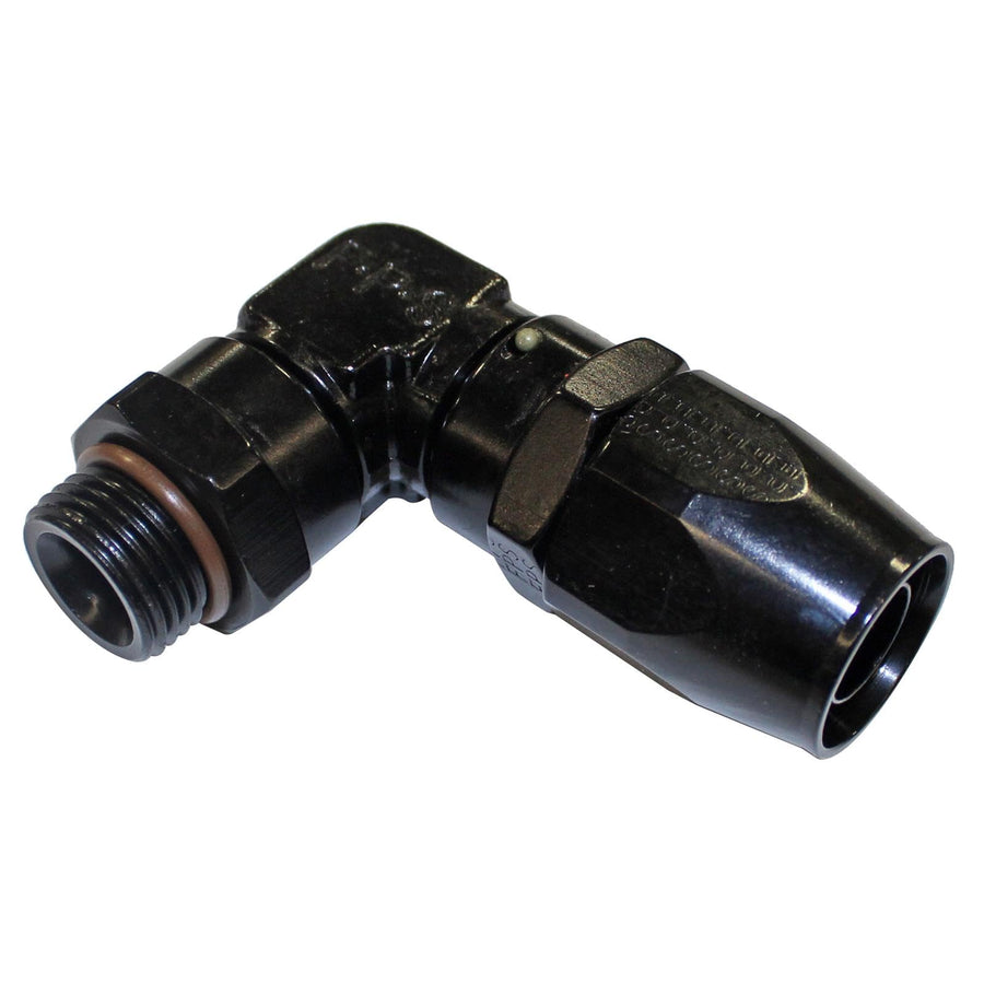 90 Degree -10AN x Fragola x 3/4-16 (8) Hose End - Black
