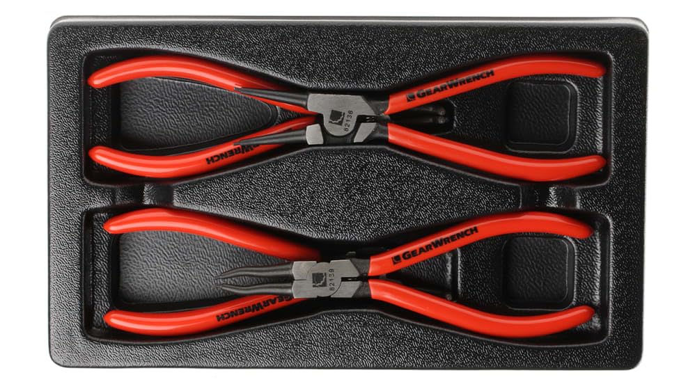 4 Piece GEARWRENCH Fixed Tip Internal & External Snap Ring Plier Set, 7" - 82150, Red