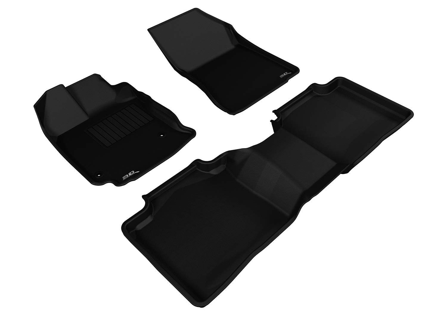 Complete Set 3D MAXpider L1TY13401509 Custom Fit All-Weather Floor Mat for Select Toyota Venza Models - Kagu Rubber (Black)