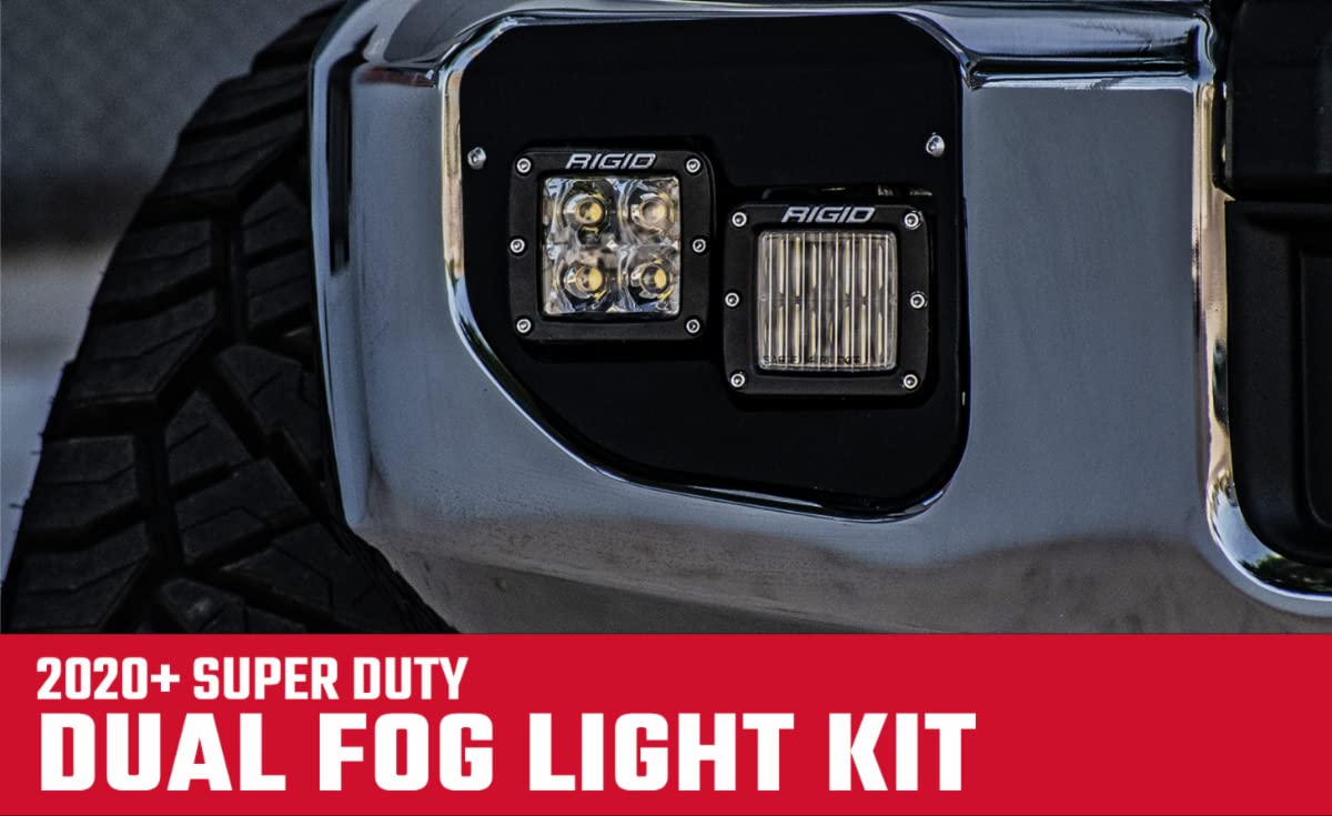 Dual Fog Light RIGID 46734 Kit Fits 2020+ Ford SuperDuty Mount