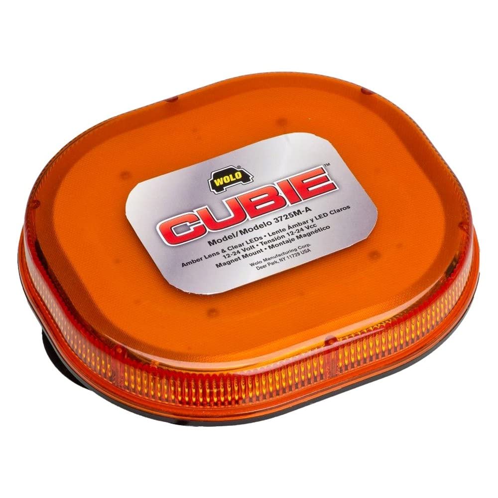 Wolo Cubie 3725M-A Ultra Slim Mini Led Light. 26 Light Patterns, Amber Lens.