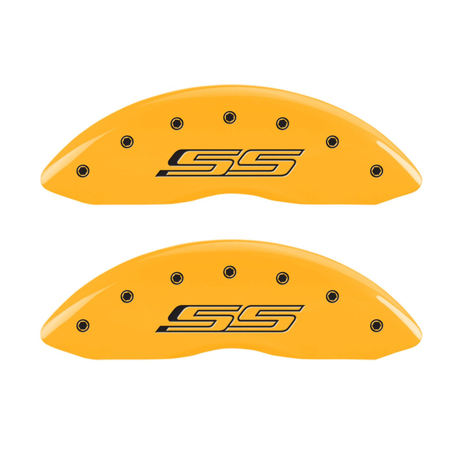 Caliper Covers MGP 14036SSS5YL Yellow (Set of 4, Engraved Front and Rear: Gen 5/SS, Yellow powder coat finish, black characters)